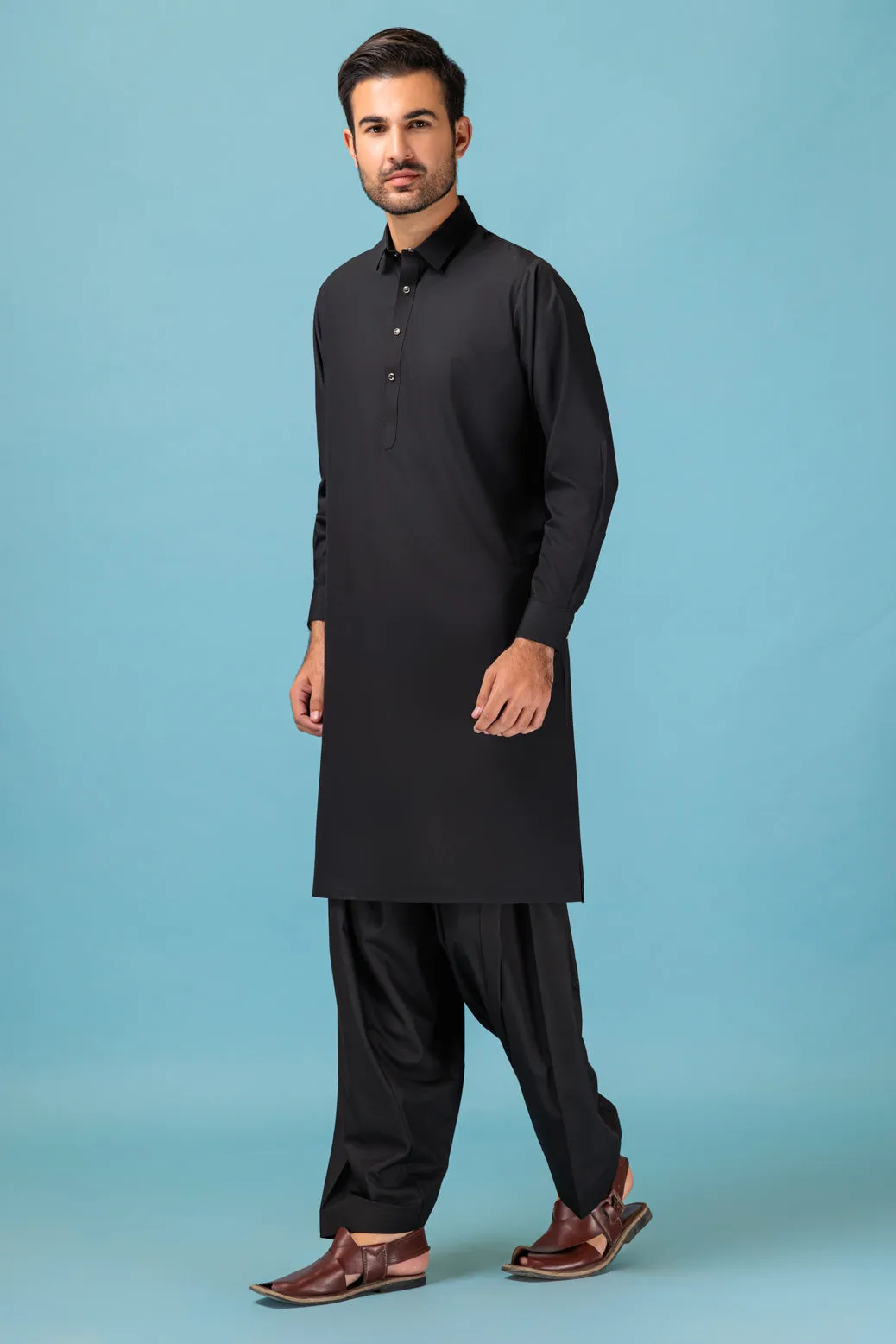 BLACK-BLENDED-KURTA SHALWAR - (KSRB23-023)