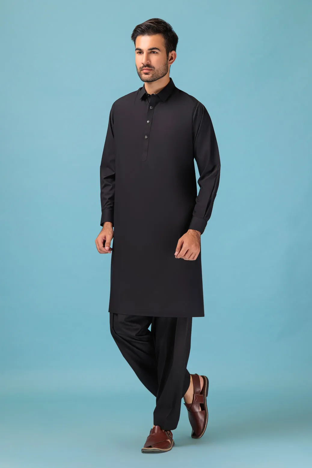 BLACK-BLENDED-KURTA SHALWAR - (KSRB23-023)