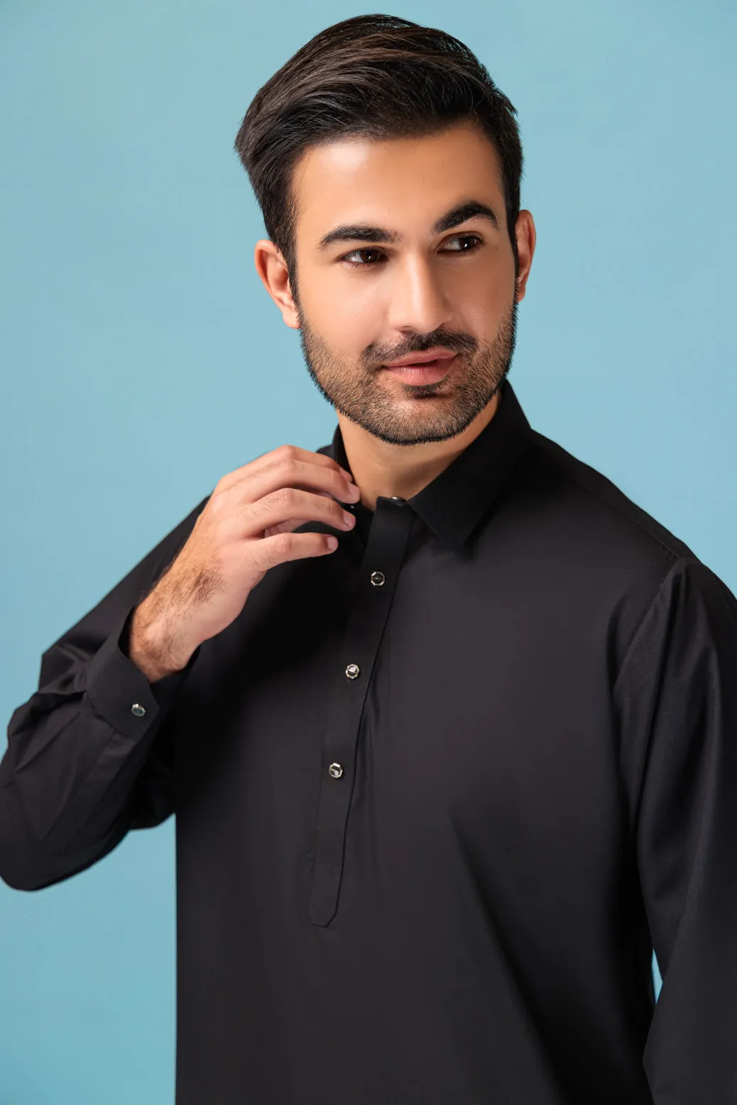 BLACK-BLENDED-KURTA SHALWAR - (KSRB23-023)