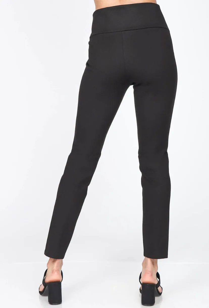 Black High Waist Ponte Skinny Pants