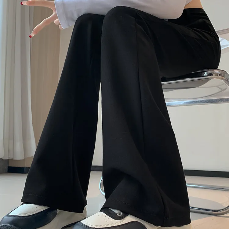 Black Hollow Bow Suit Trousers And High Waist Trousers