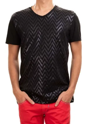 Black on Black Zigzag Tech Tee