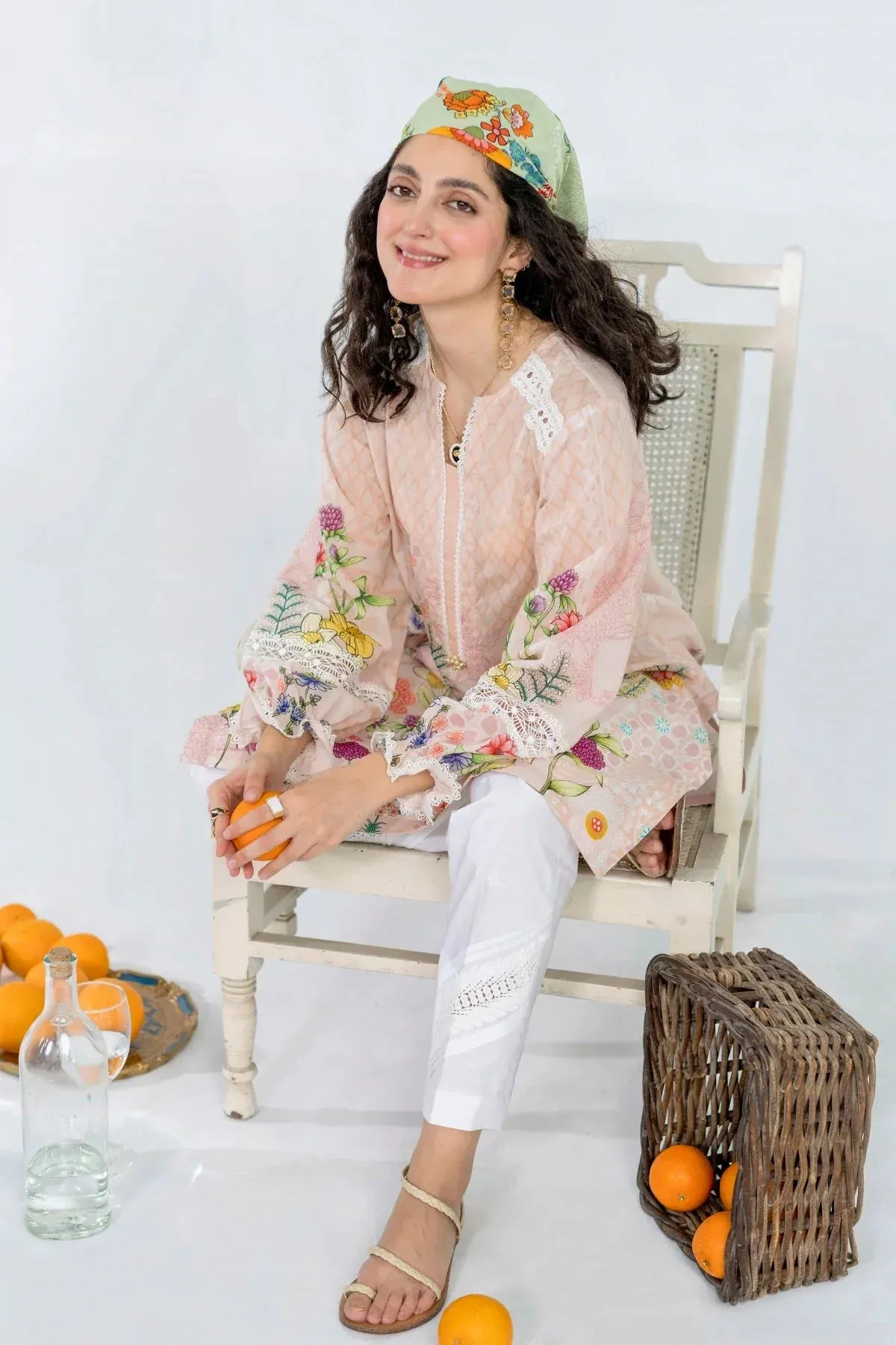 Bloom - Printed Lawn Kurta - Nude Peach (Sh-07)