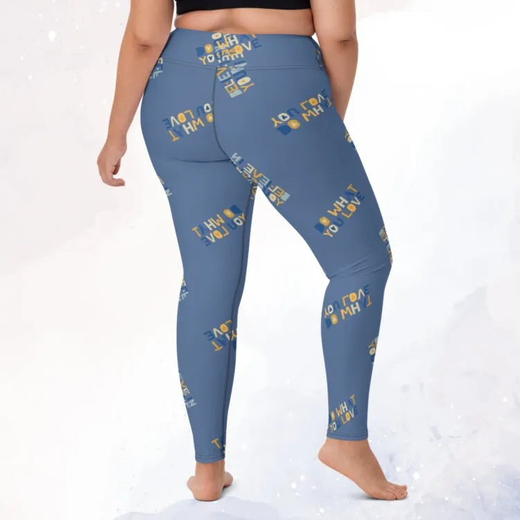 Blue Inspirational Believe in Yourself High Waist Leggings Gift