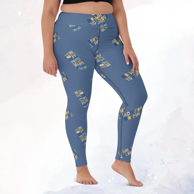 Blue Inspirational Believe in Yourself High Waist Leggings Gift