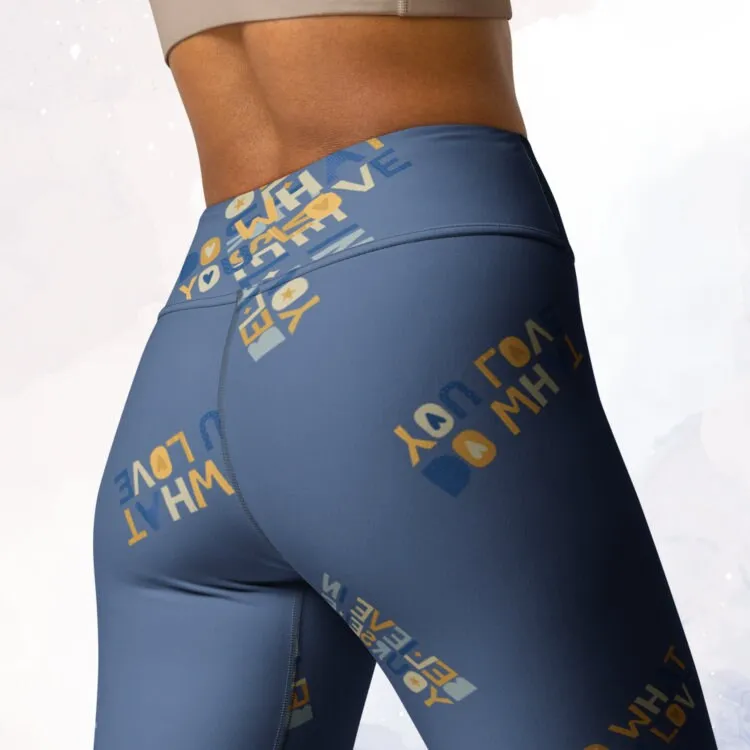 Blue Inspirational Believe in Yourself High Waist Leggings Gift