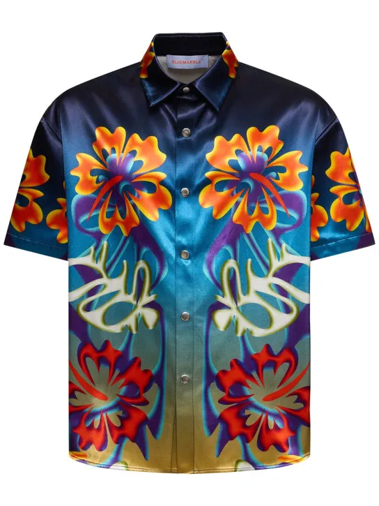 Bluemarble   Hibiscus viscose &amp; cotton s/s shirt 