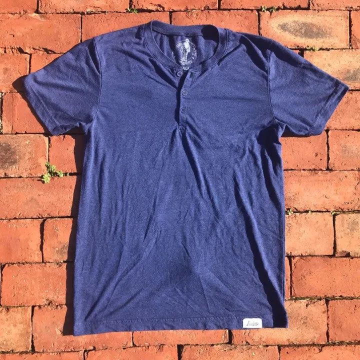 Boston Scally The Short Sleeve Henley - Blue