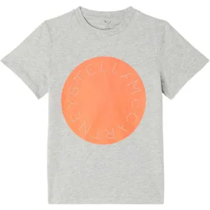 Boys Grey & Orange Cotton Logo T-Shirt