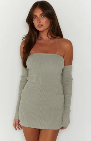 Branca Sage Long Sleeve Knit Mini Dress