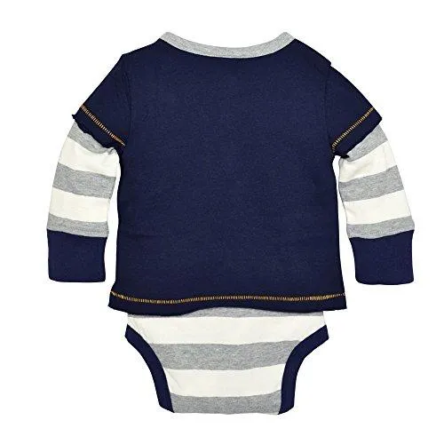 Burt's Bees Baby Baby Boys' Organic Henley 2-Fer Bodysuit