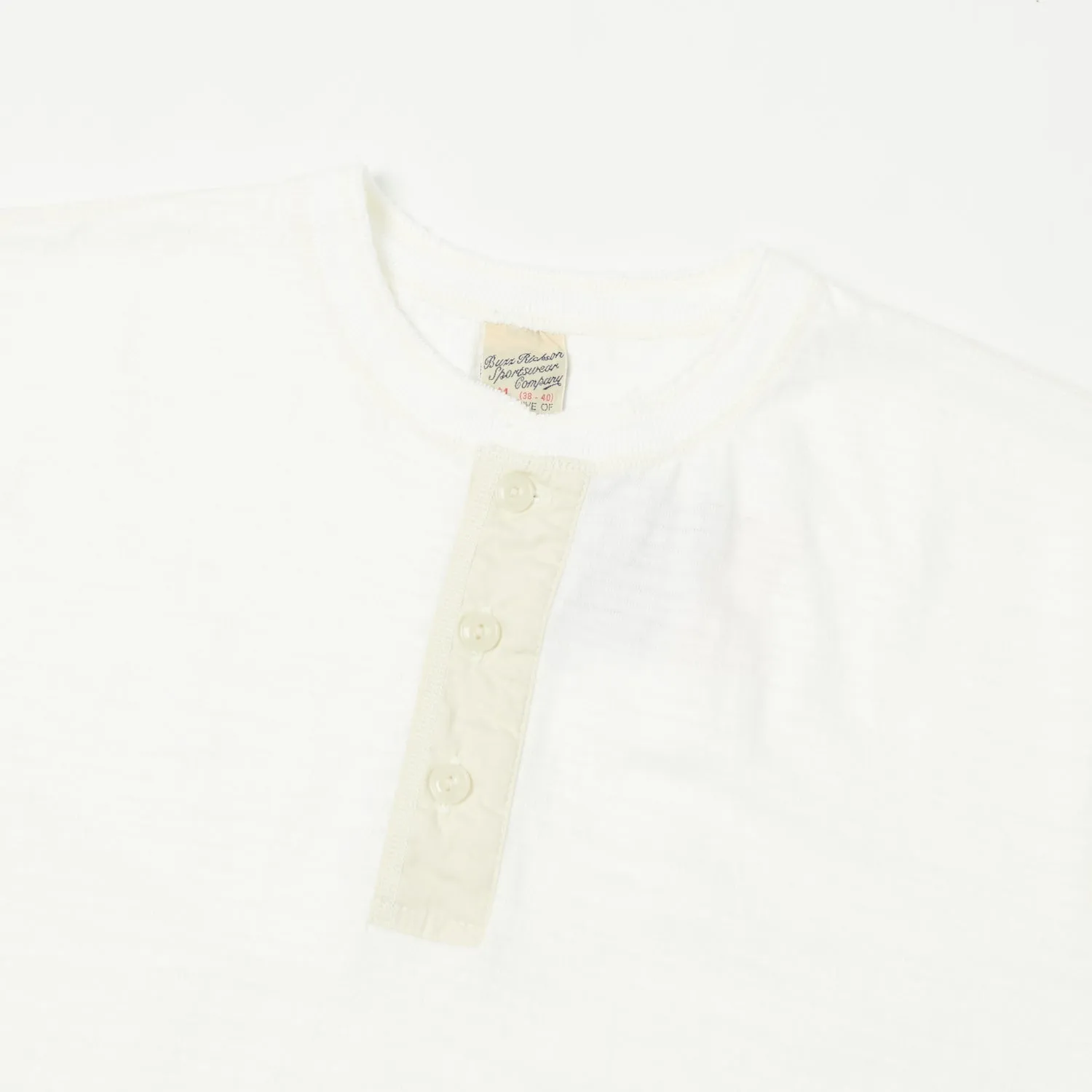 Buzz Rickson's S/S Henley Tee - White