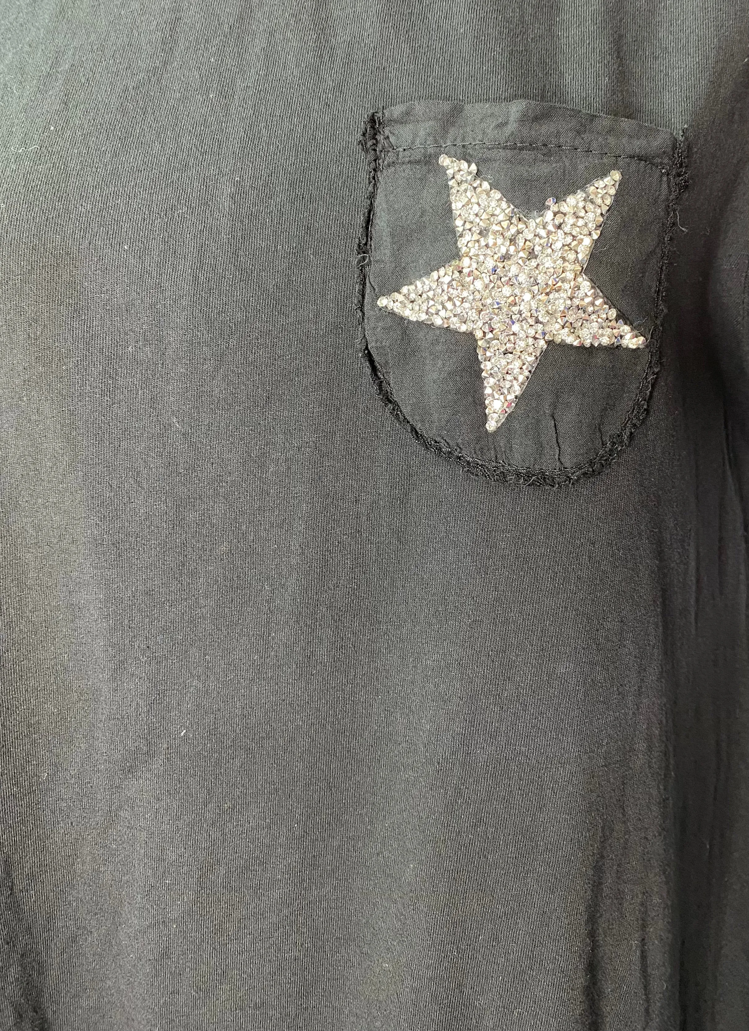 Callie Metallic Studded Star T-Shirt With Pocket (6 Colours)