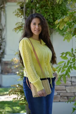 Camilla Yellow Peplum Summer Cardigan