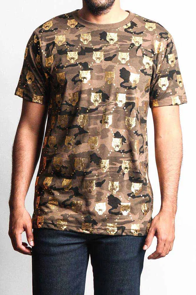 Camo Foil Tiger Head T-Shirt