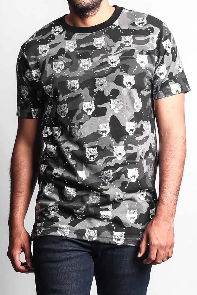 Camo Foil Tiger Head T-Shirt