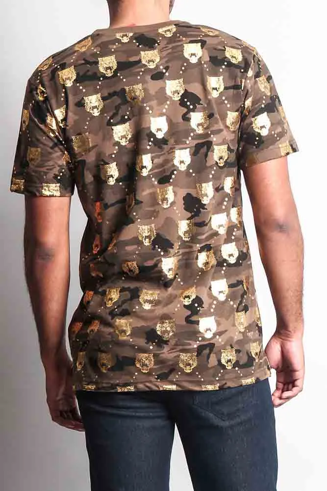 Camo Foil Tiger Head T-Shirt