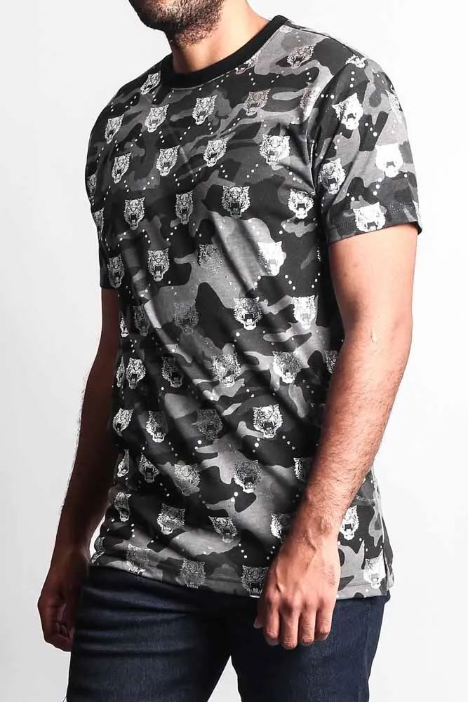 Camo Foil Tiger Head T-Shirt