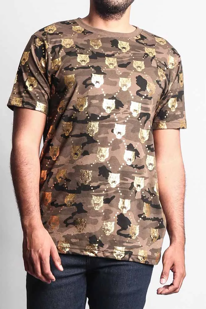 Camo Foil Tiger Head T-Shirt