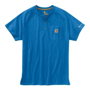 Carhartt Men's Cool Blue Force Cotton Delmont Short Sleeve Henley