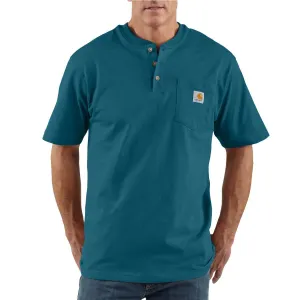 Carhartt Men's Tall Stream Blue S/S Workwear Henley