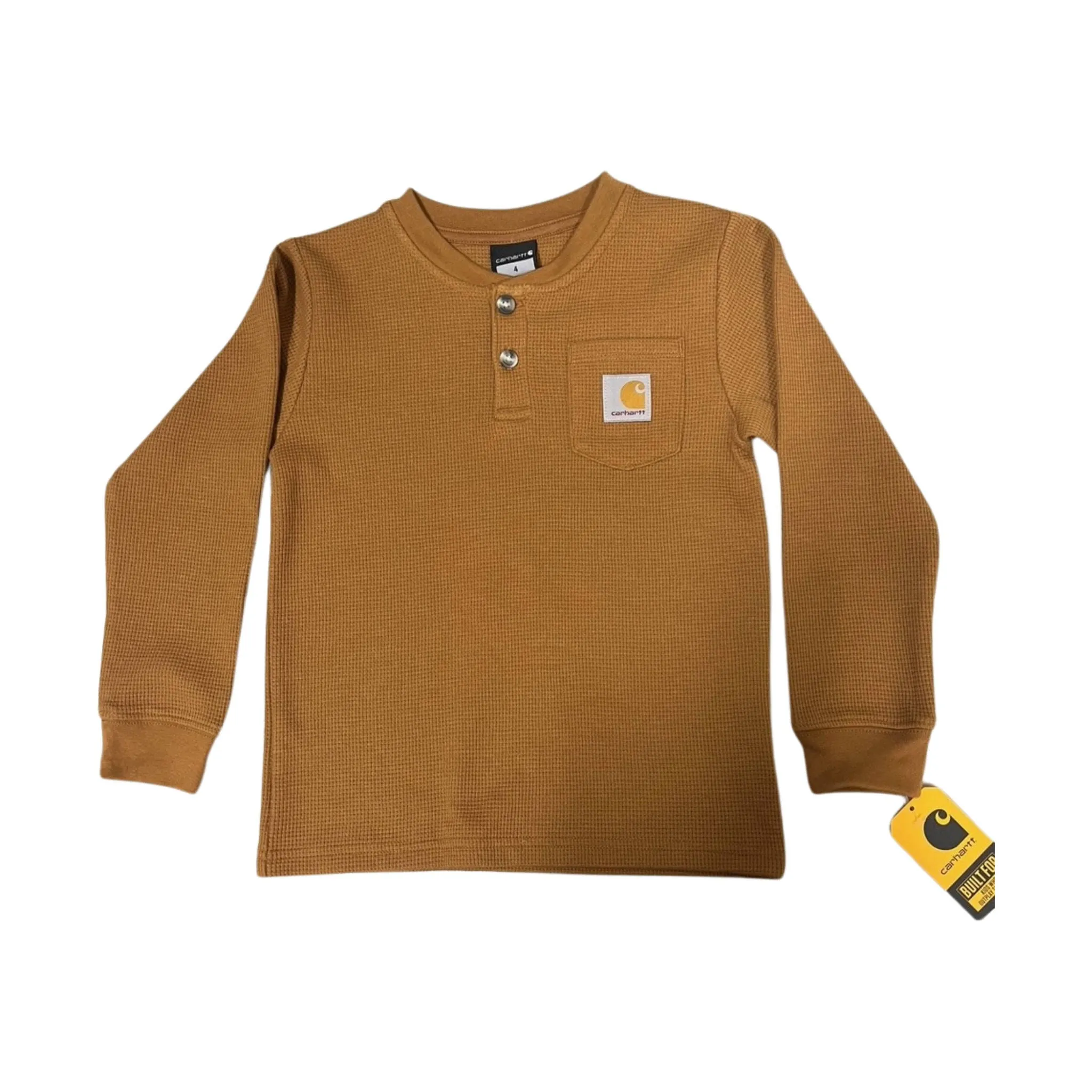 Carhartt Toddler Long Sleeve Henley Pocket Tee - Brown