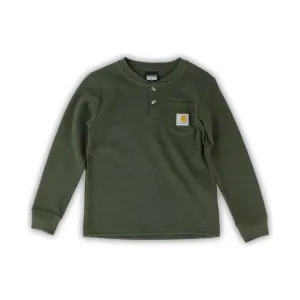 Carhartt Toddler Long Sleeve Henley Pocket Tee - Olive