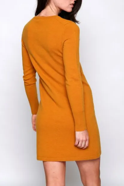 Cashmere Long Sleeve Crew Neck Dress