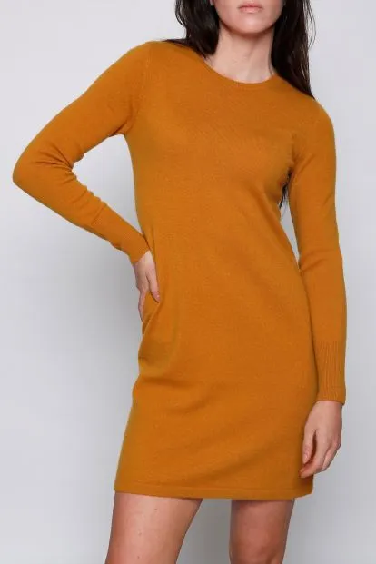 Cashmere Long Sleeve Crew Neck Dress