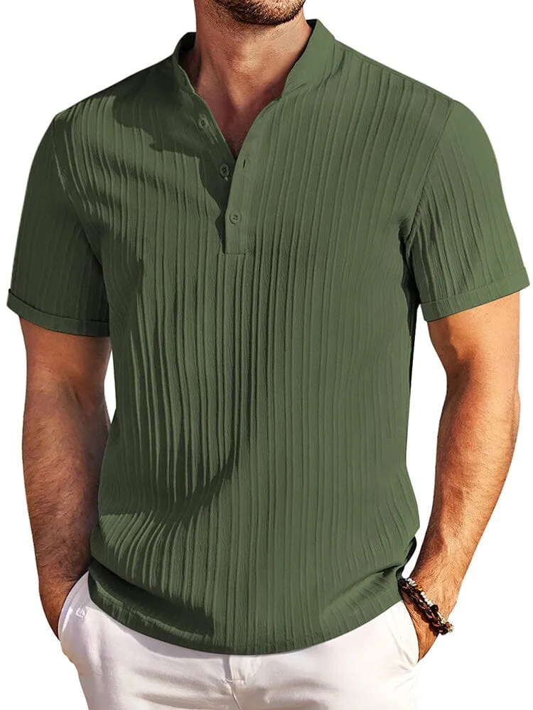 Casual Textured Henley T-Shirt (US Only)