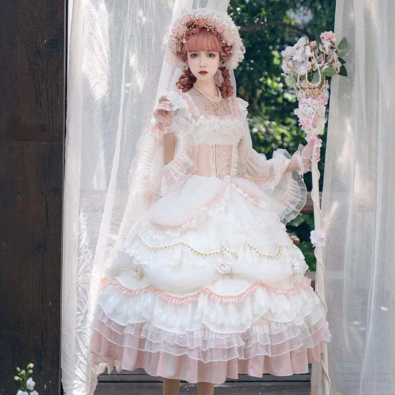 Cat Fairy~Daisy's Park~Elegant Winter Lolita Flower Bride OP