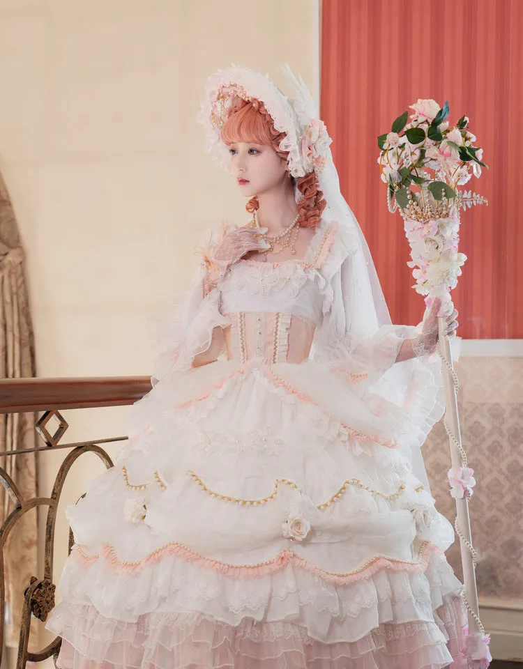 Cat Fairy~Daisy's Park~Elegant Winter Lolita Flower Bride OP