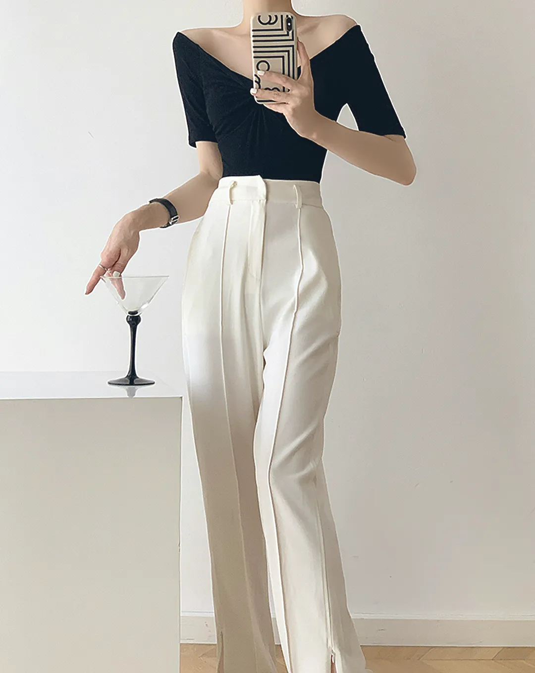 ♀Center Press High Waist Pants