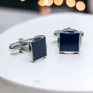 Chokore Circular Square Cufflinks (Blue)