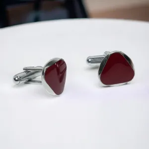 Chokore Circular Triangle Cufflinks (Burgundy)