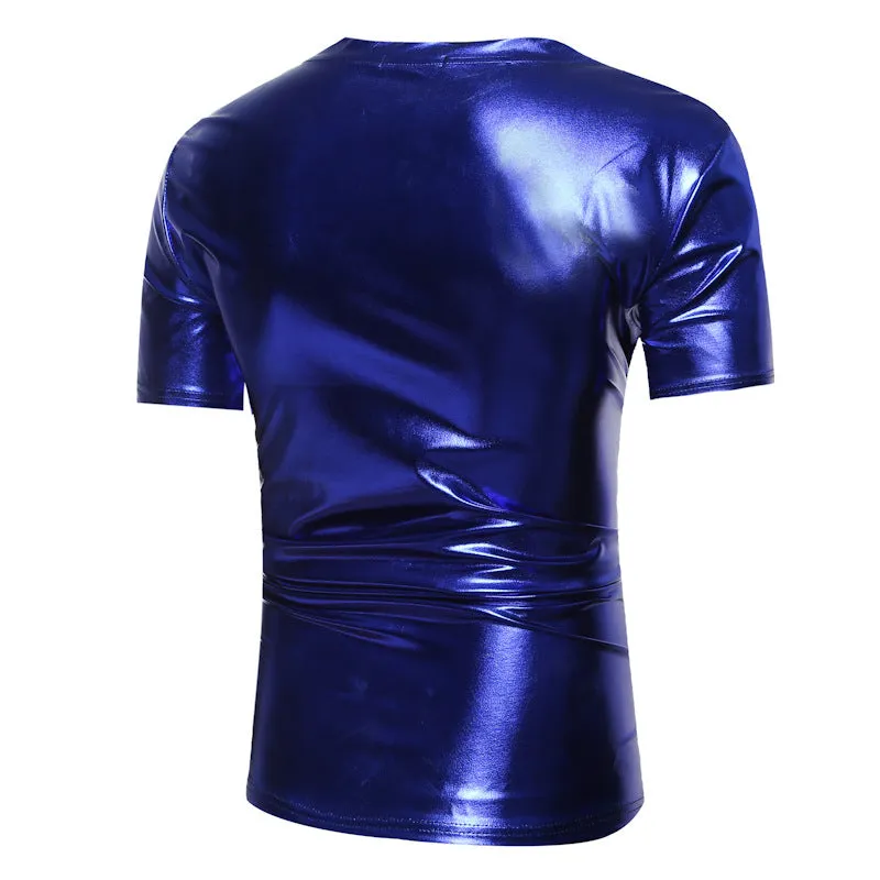 Classic V-Neck Metallic T-Shirt