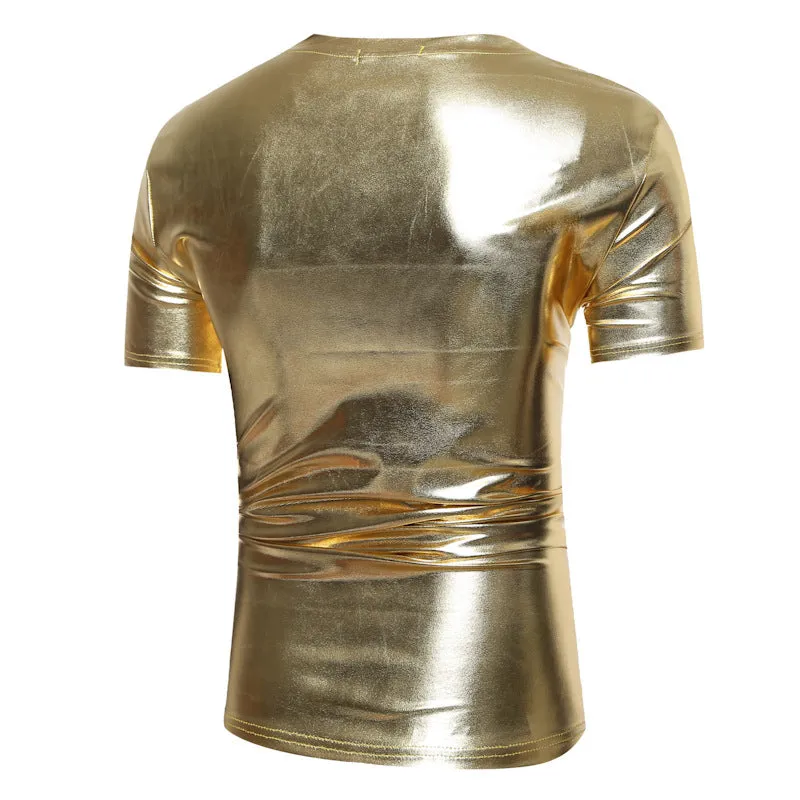 Classic V-Neck Metallic T-Shirt