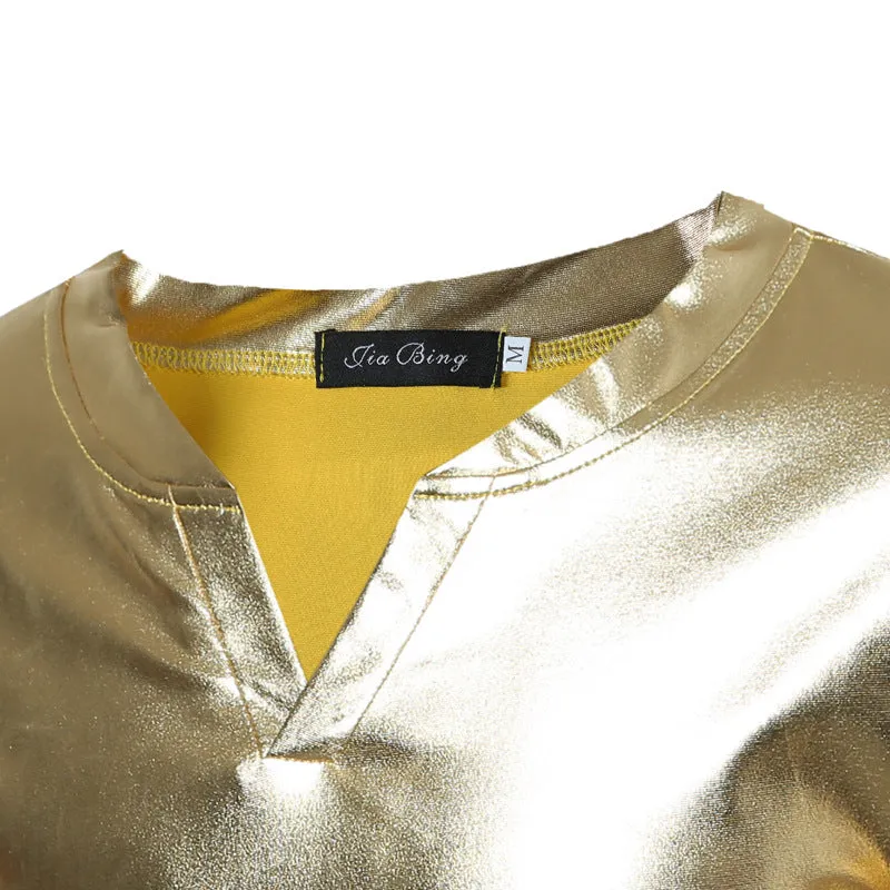 Classic V-Neck Metallic T-Shirt