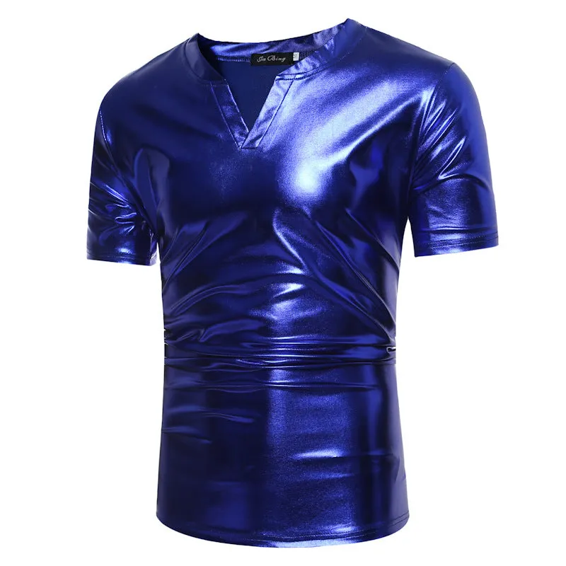 Classic V-Neck Metallic T-Shirt