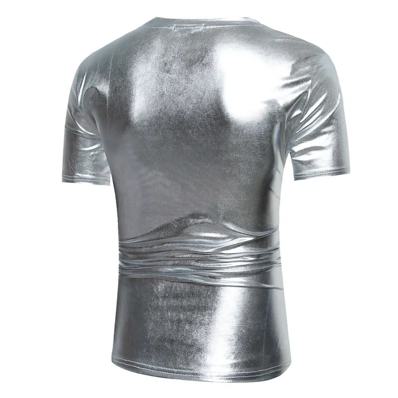 Classic V-Neck Metallic T-Shirt