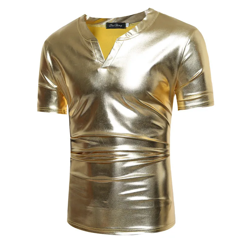 Classic V-Neck Metallic T-Shirt