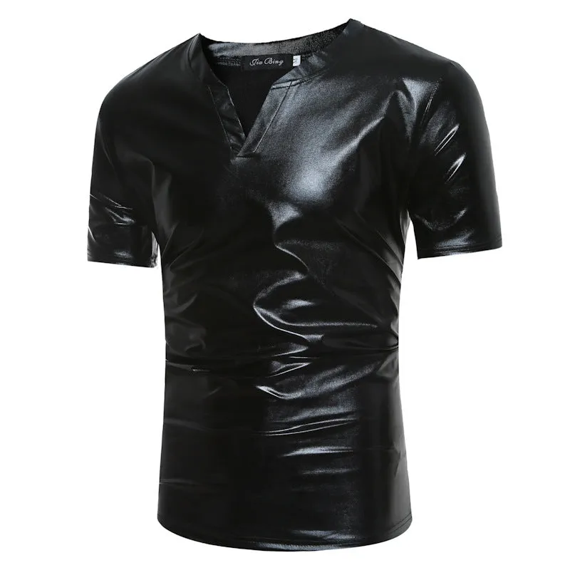 Classic V-Neck Metallic T-Shirt