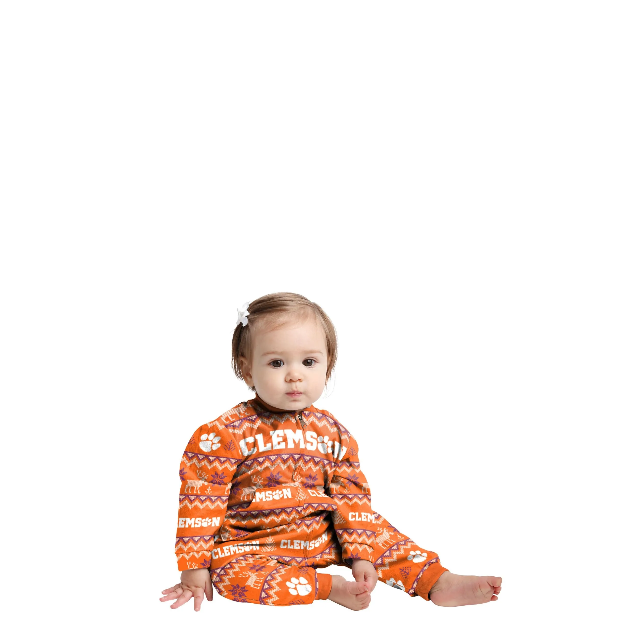 Clemson Tigers NCAA Ugly Pattern Family Holiday Pajamas