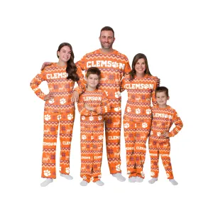 Clemson Tigers NCAA Ugly Pattern Family Holiday Pajamas