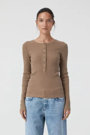 Closed Longsleeve Henley Brown