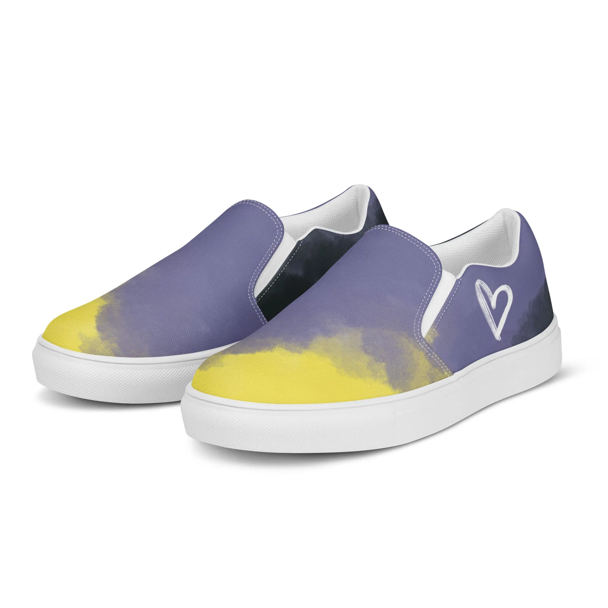 Cloudy Non-Binary Slip-on Canvas Shoes (Masc Sizing)