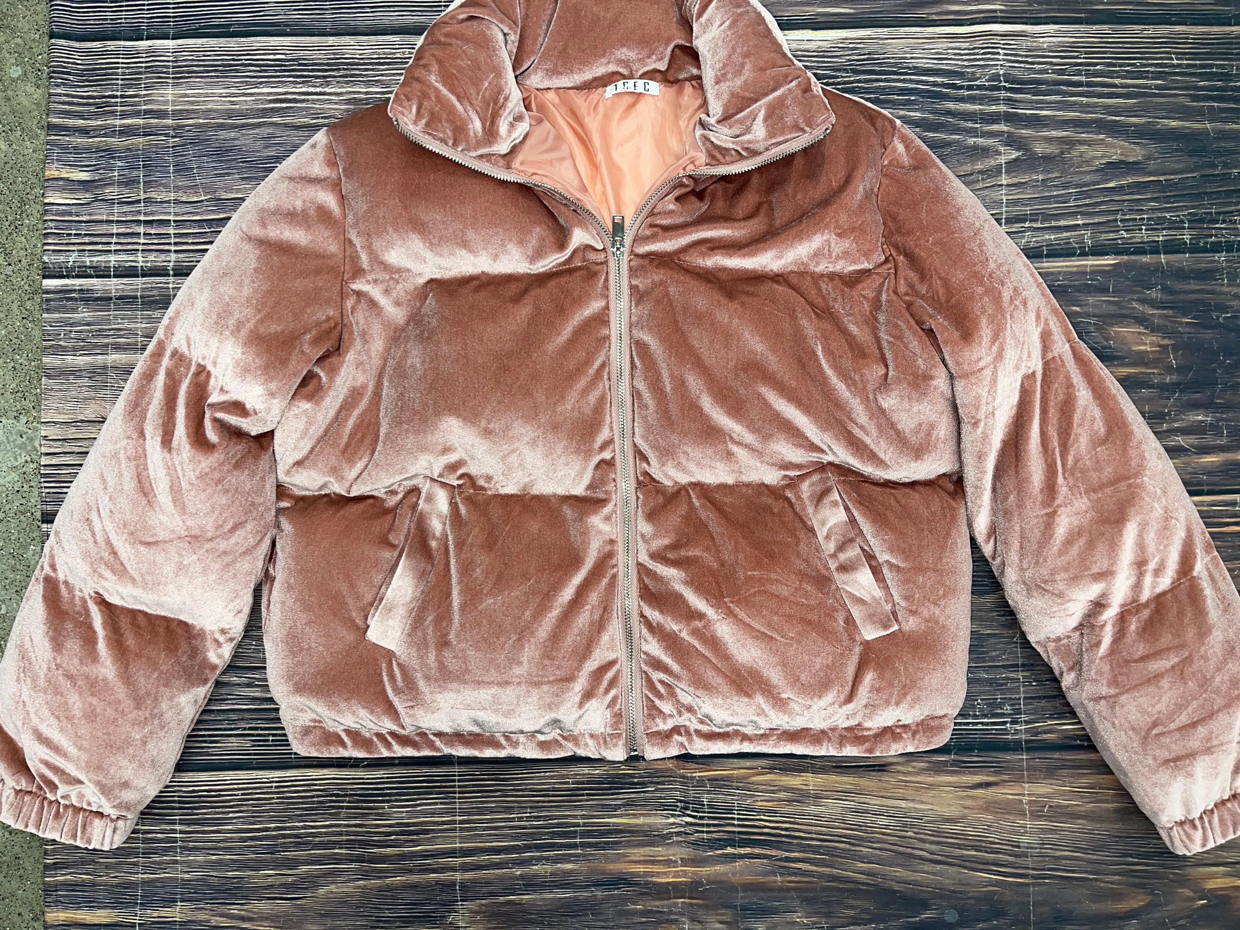 Coat Puffer & Quilted By Tcec In Pink, Size: L