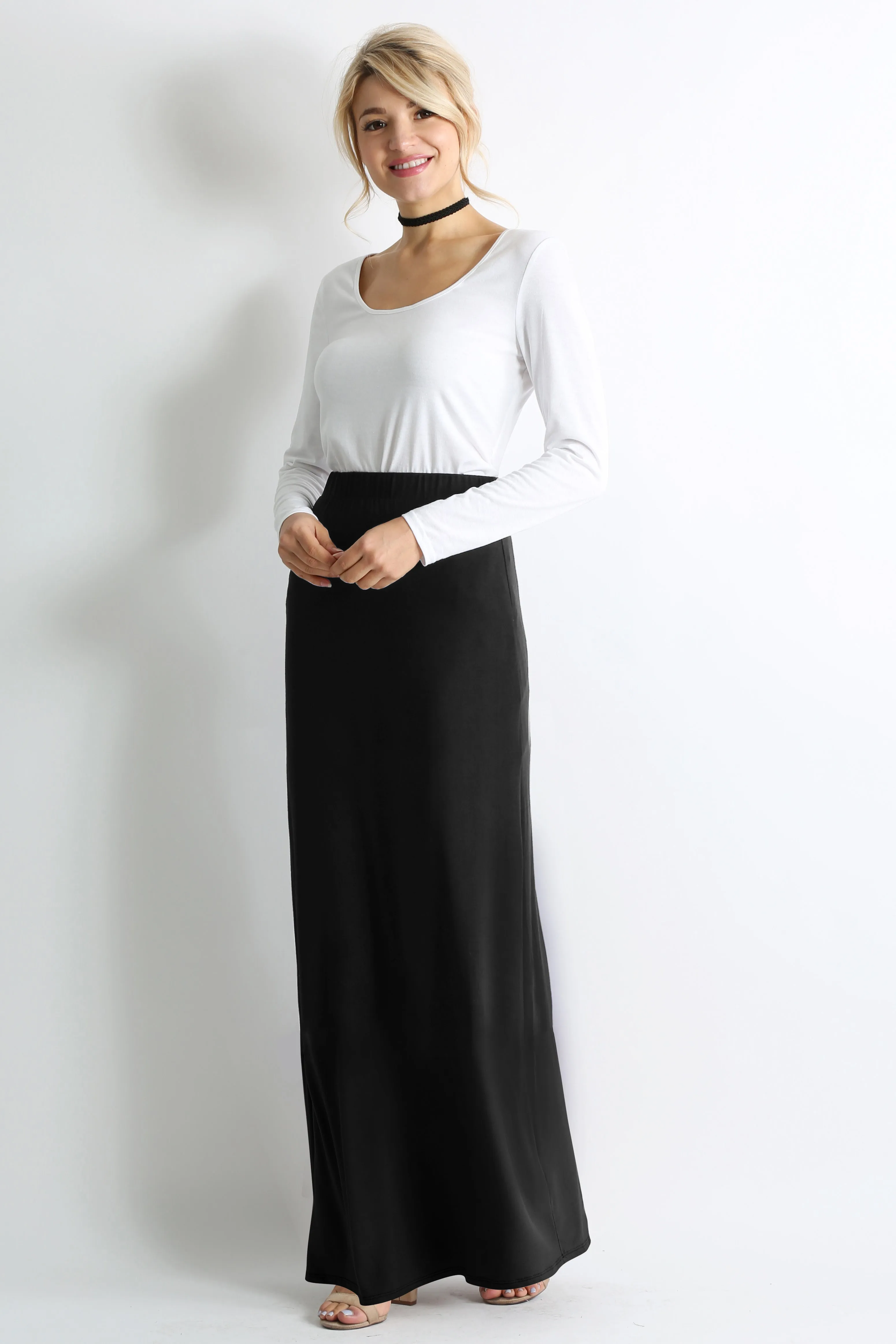 Comfort in Solids Maxi Skirt