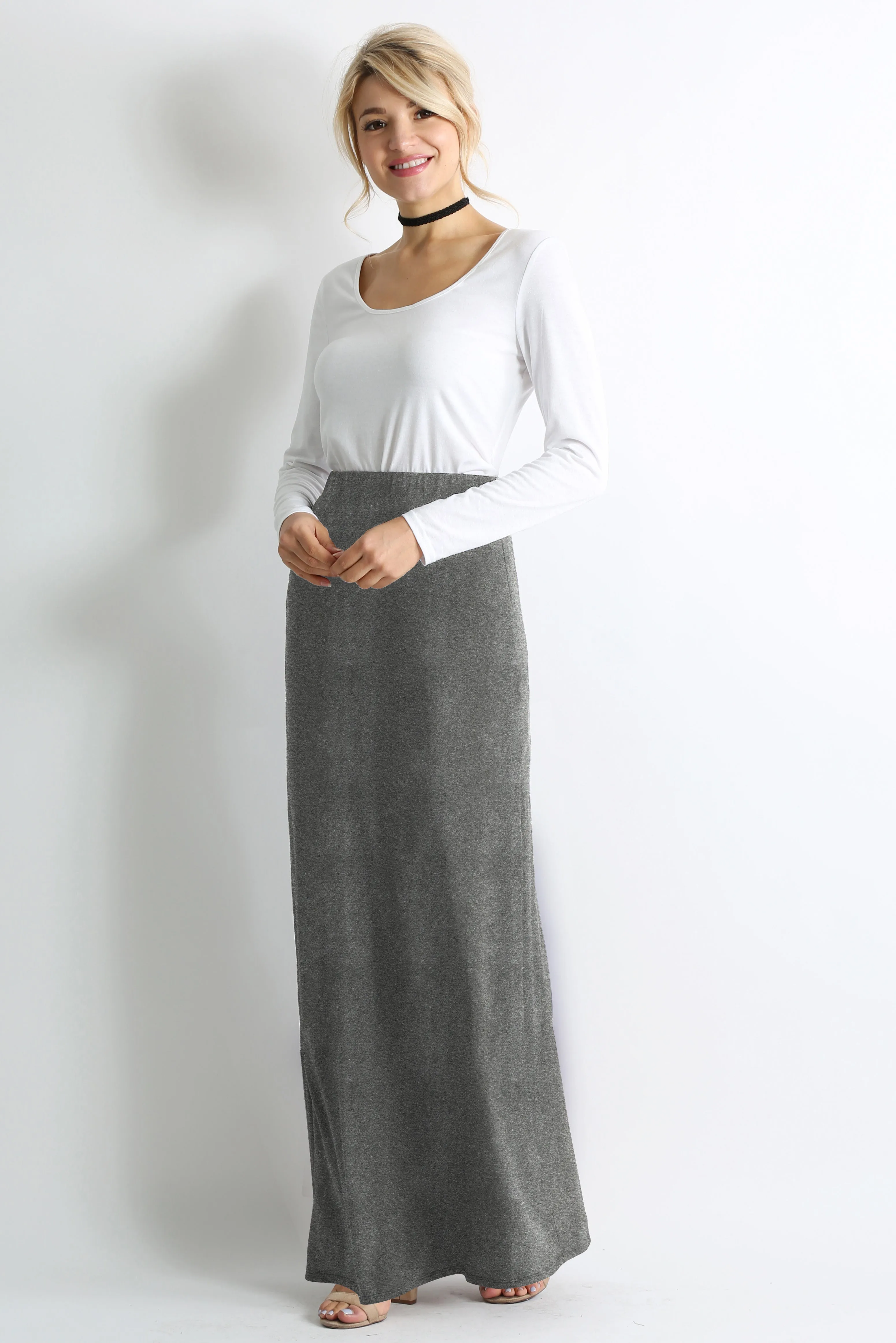 Comfort in Solids Maxi Skirt