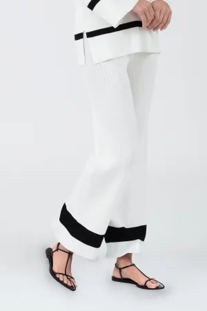 CONTRAST TRIM STRAIGHT LEG PANTS